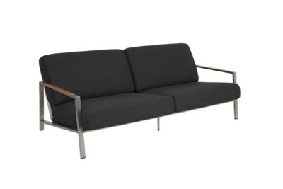 Naos 2,5-sits soffa Rostfritt stål/Nearly black
