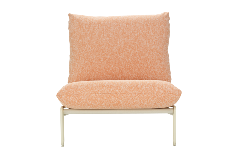 Blixt loungefåtölj Pearl White/Teddy Orange