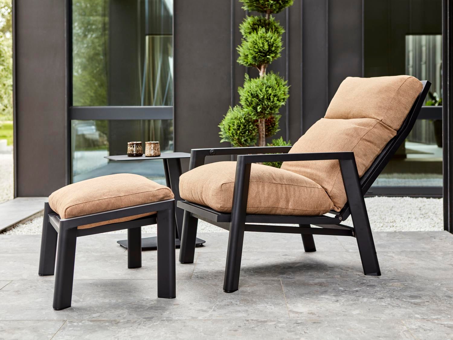 Slide fotpall Svart/Cinnamon Gold