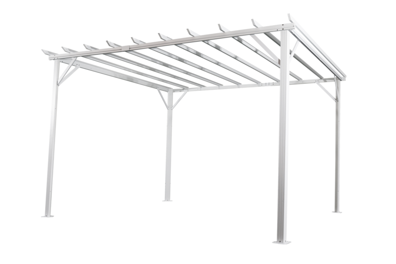 Piode pergola Vit/grå