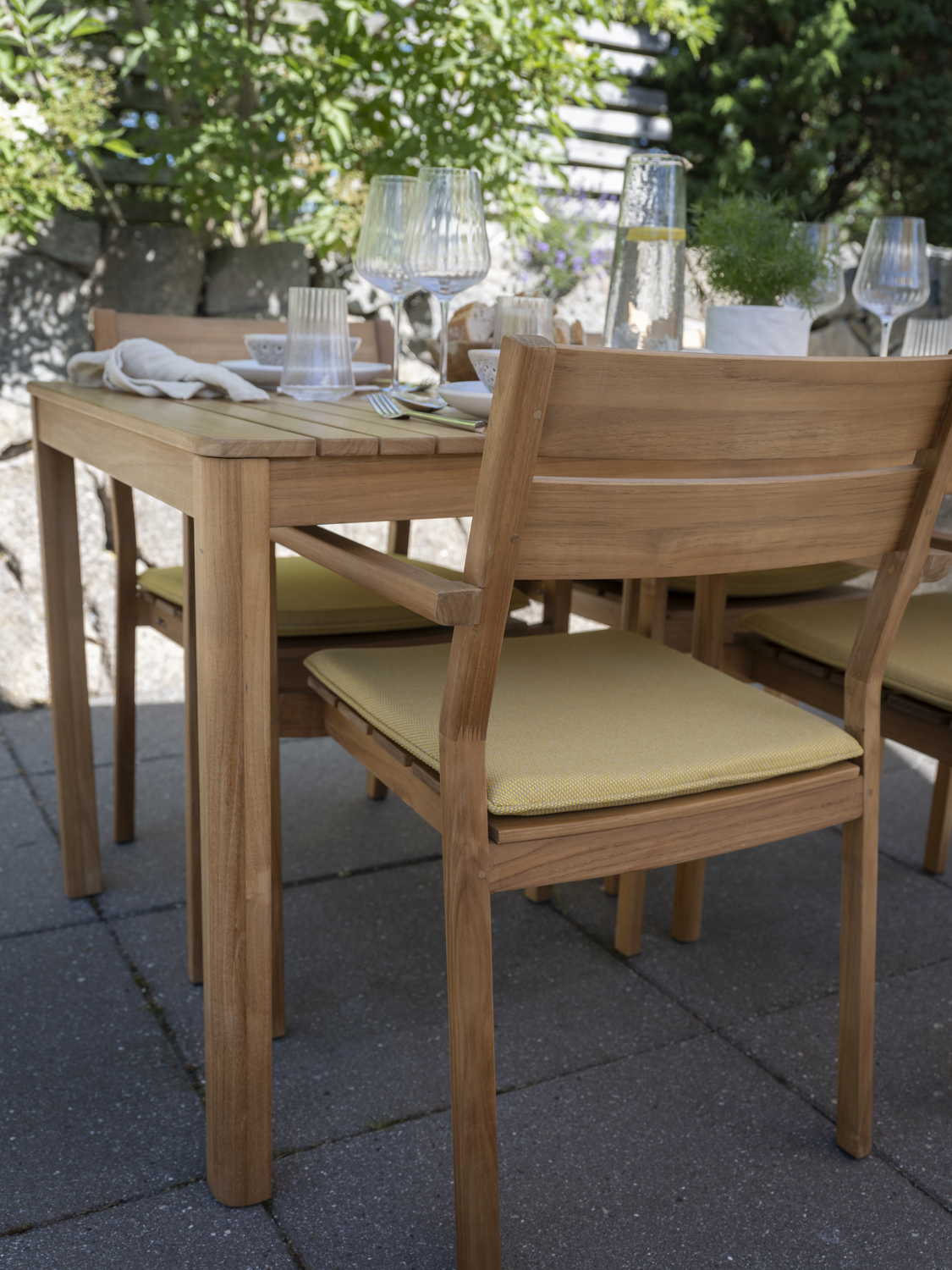 Delia Teak karmstol Natur