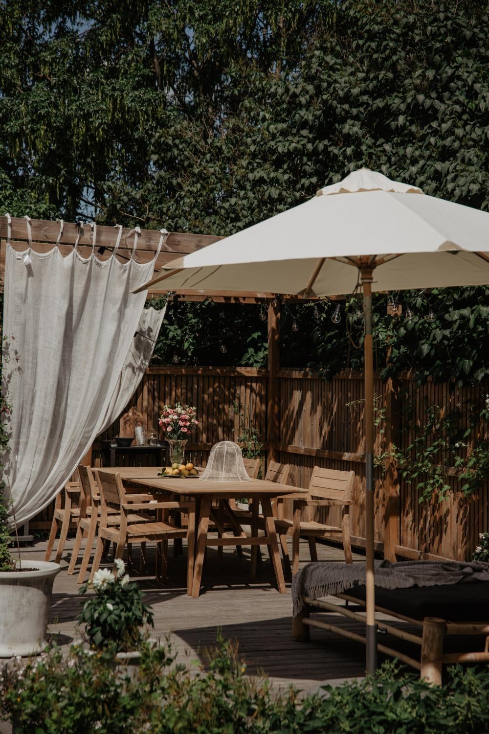 Trieste parasoll Natur/Off-White