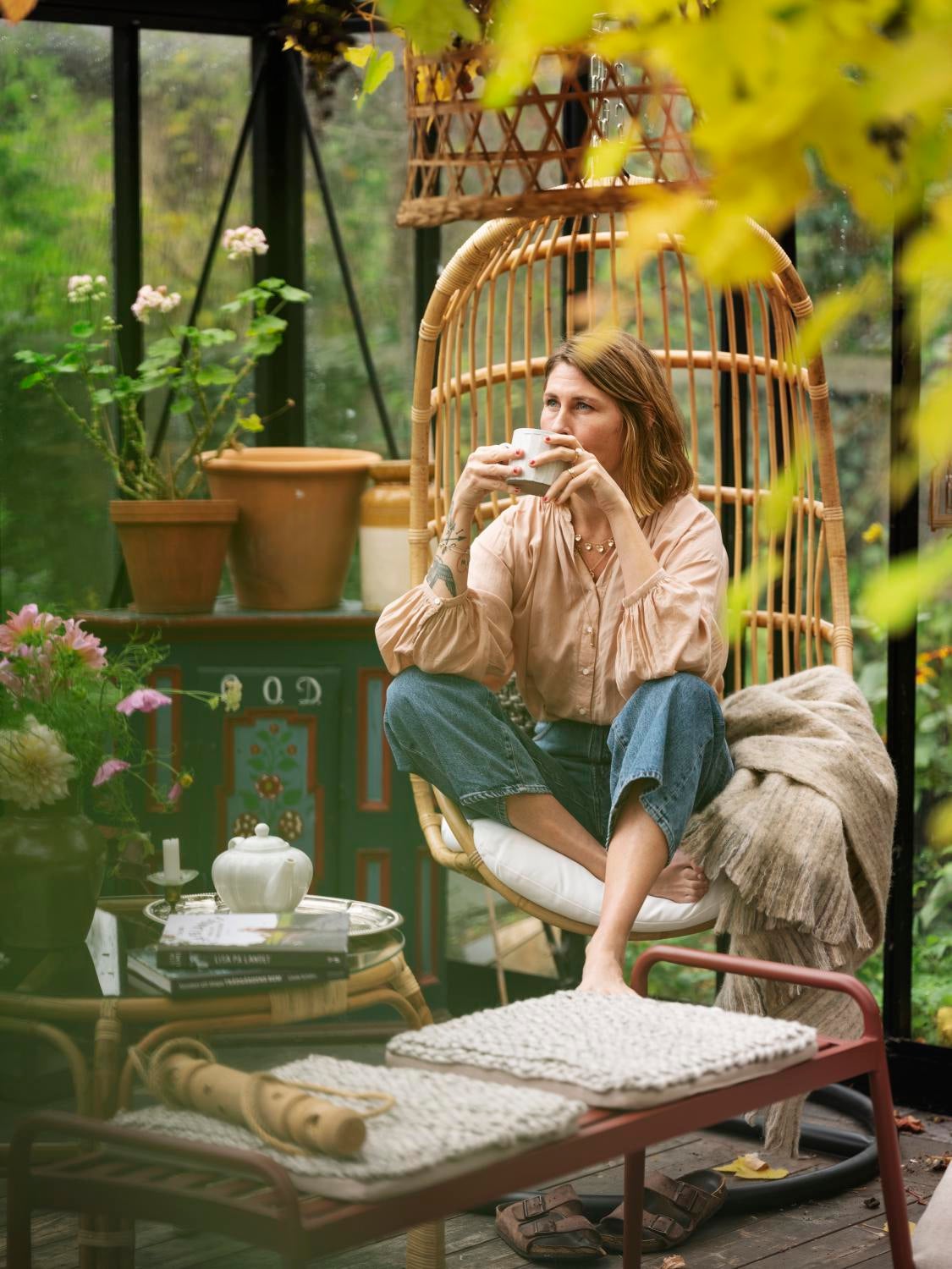 Vallda hänggunga Natur/vit