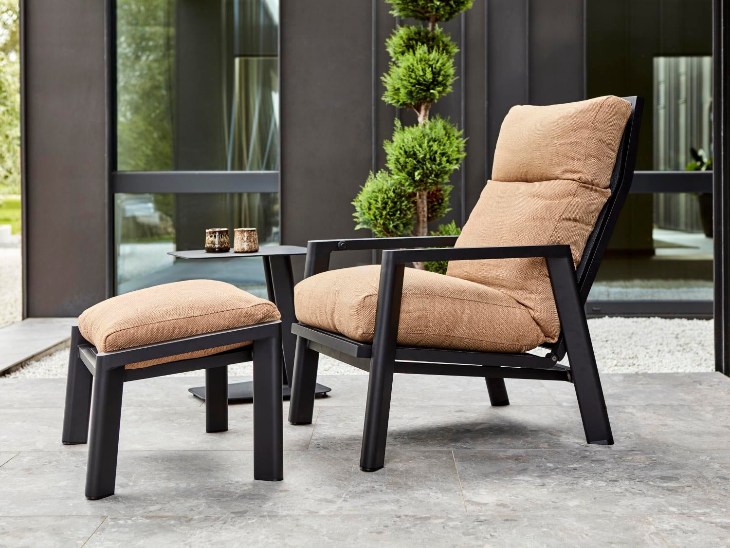 Slide fotpall Svart/Cinnamon Gold