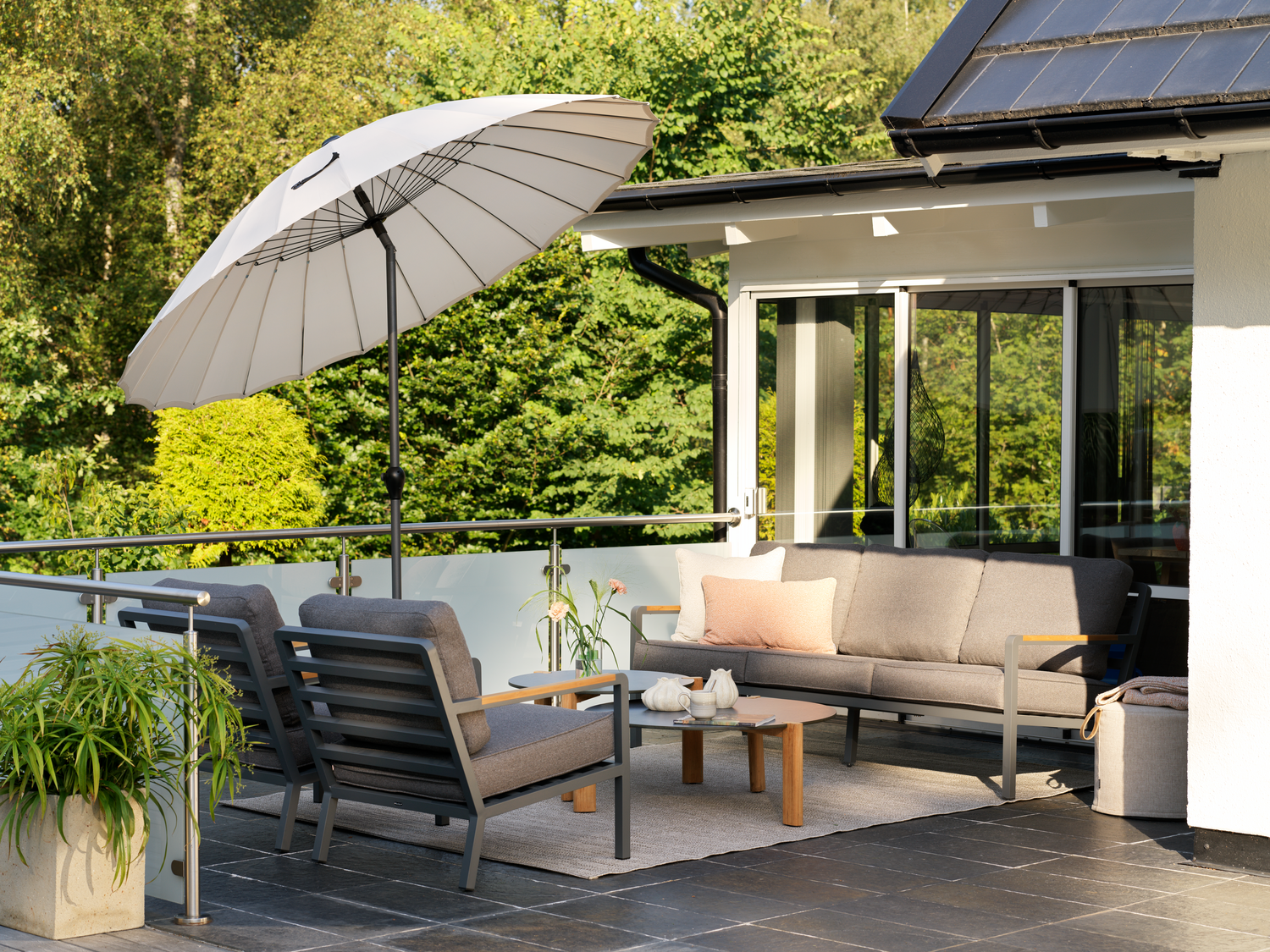 Domino soffbord Antracit/Natur