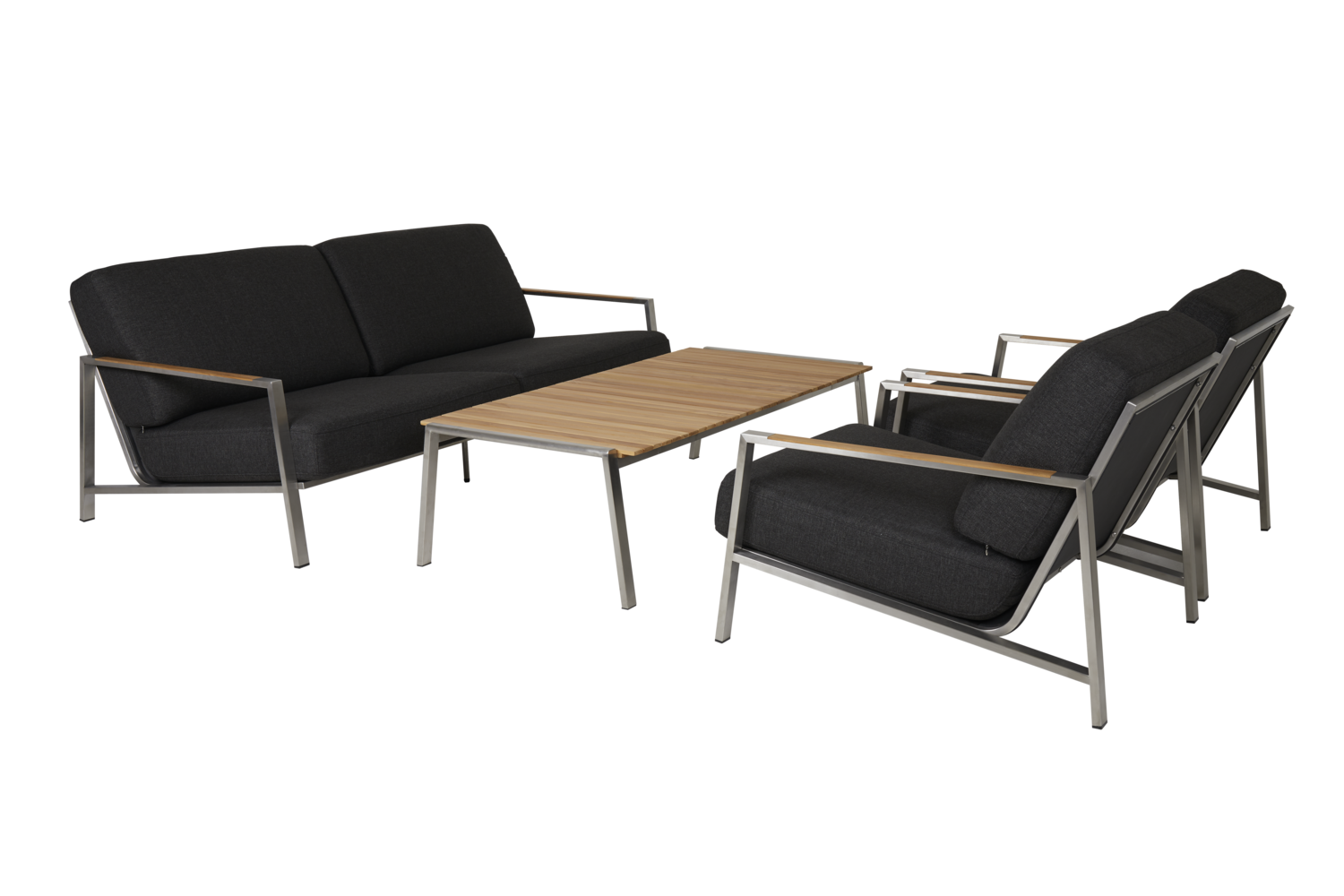 Naos fåtölj Rostfritt stål/Nearly black