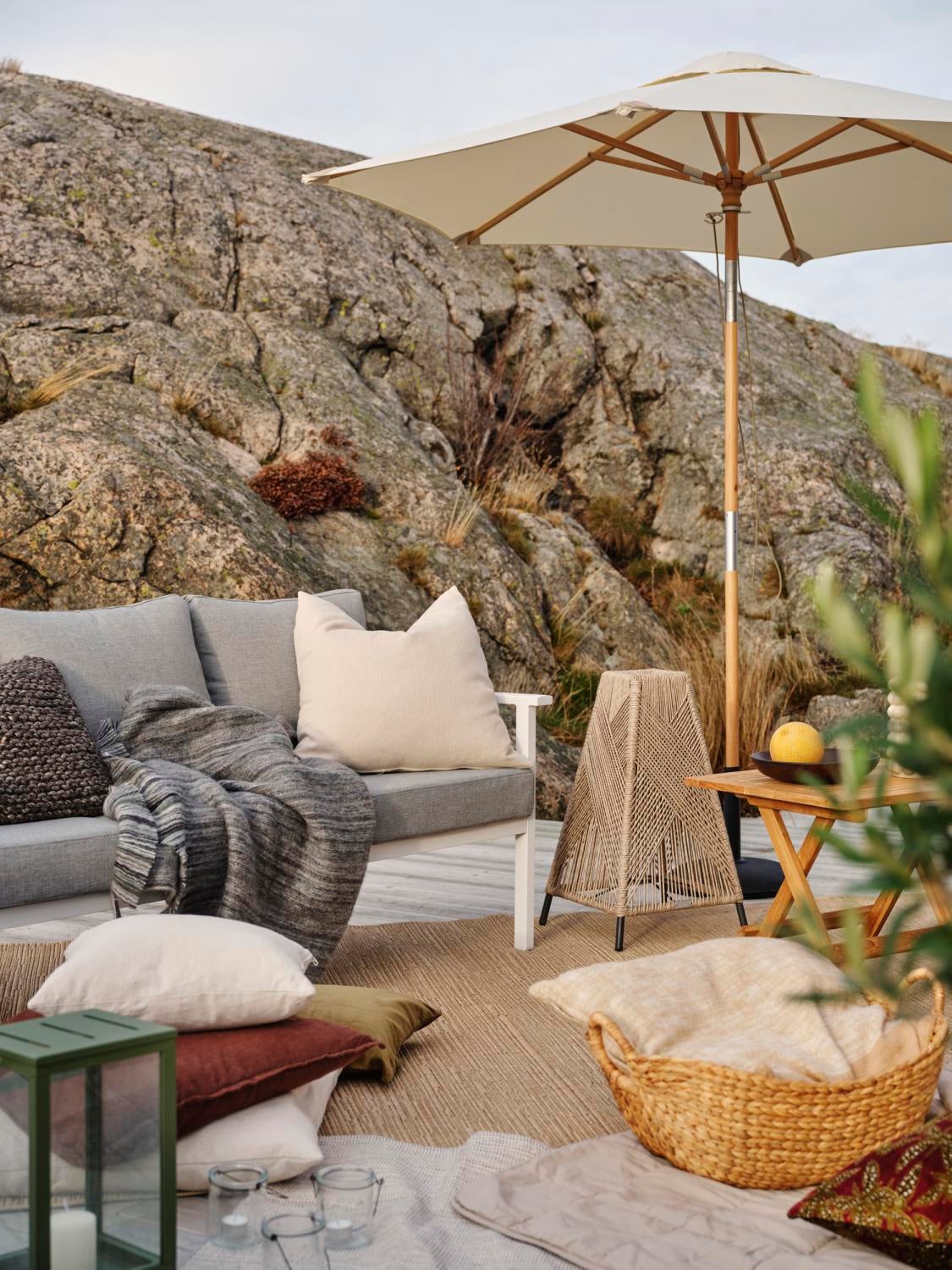 Samvaro High 3-sitssoffa Vit/Pearl grey