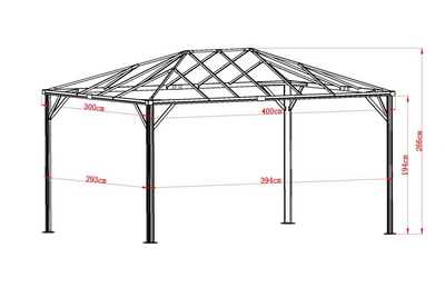 Biella paviljong Antracit/khaki