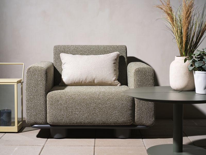 Bolster fåtölj Antracit/Teddy Verde