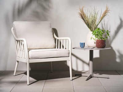 Collier fåtölj Pearl White/Teddy Beige