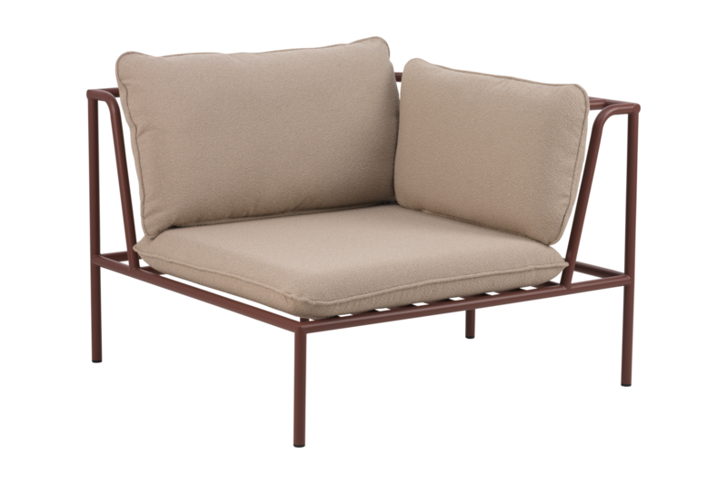 Collier hörn Zin Red/Teddy Beige