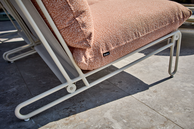 Blixt loungefåtölj Pearl White/Teddy Orange