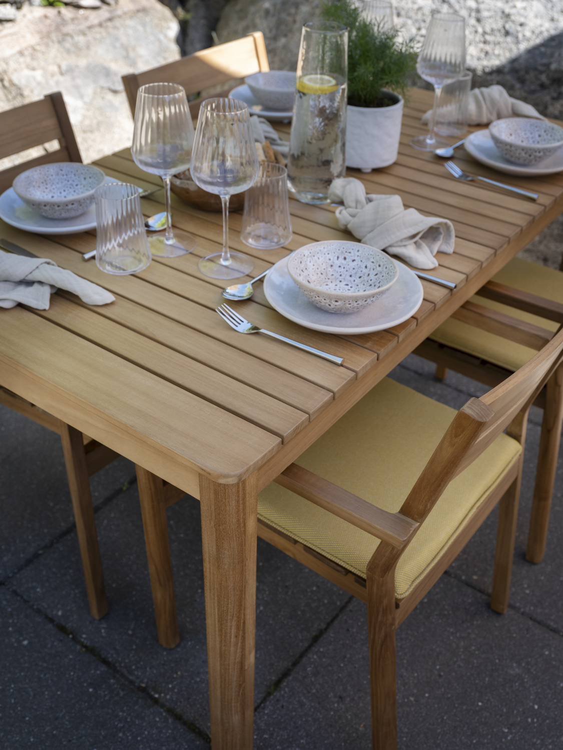 Delia Teak karmstol Natur