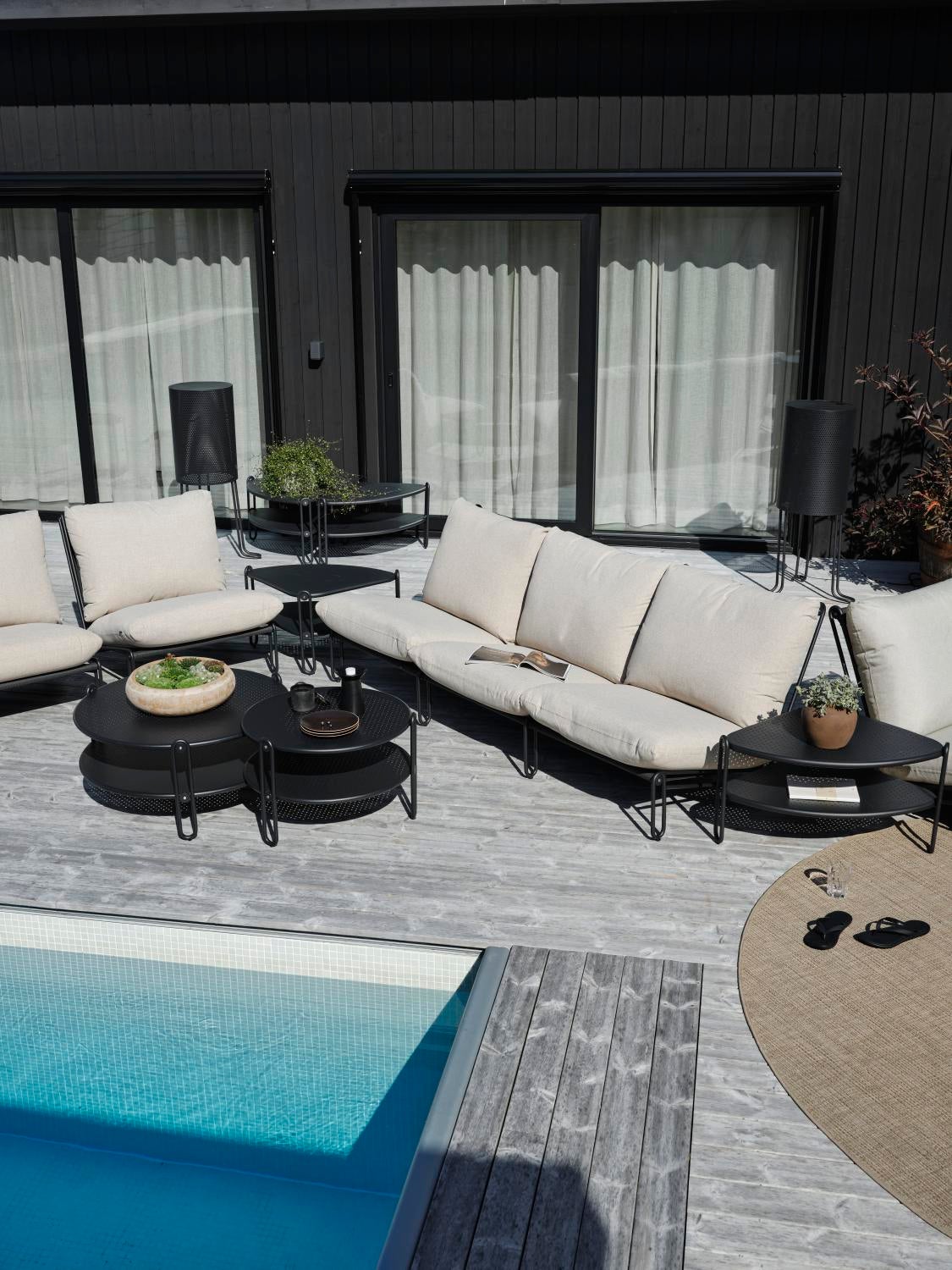 Blixt loungefåtölj Svart/Cley beige