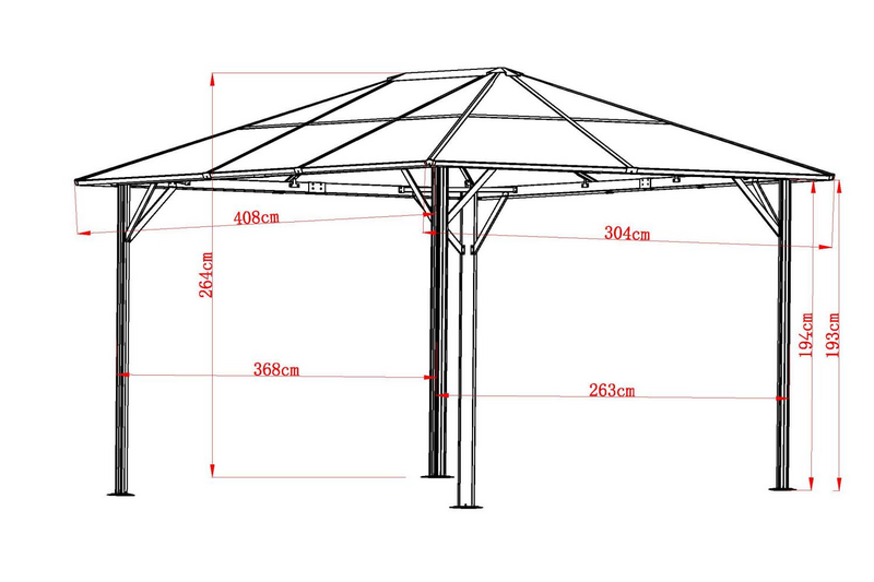 Scopello paviljong Vit/grå