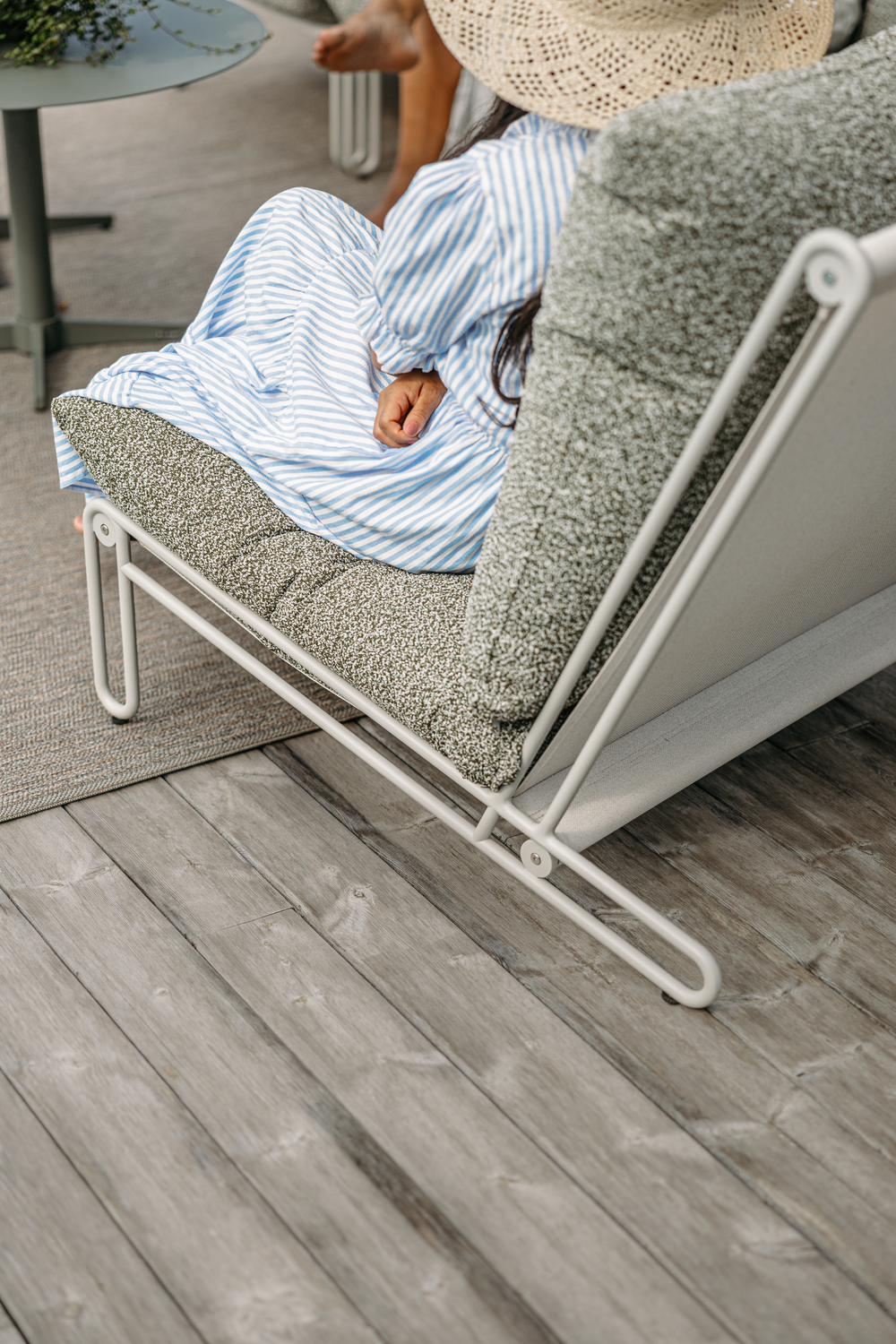 Blixt loungefåtölj Light Grey/Teddy Verde