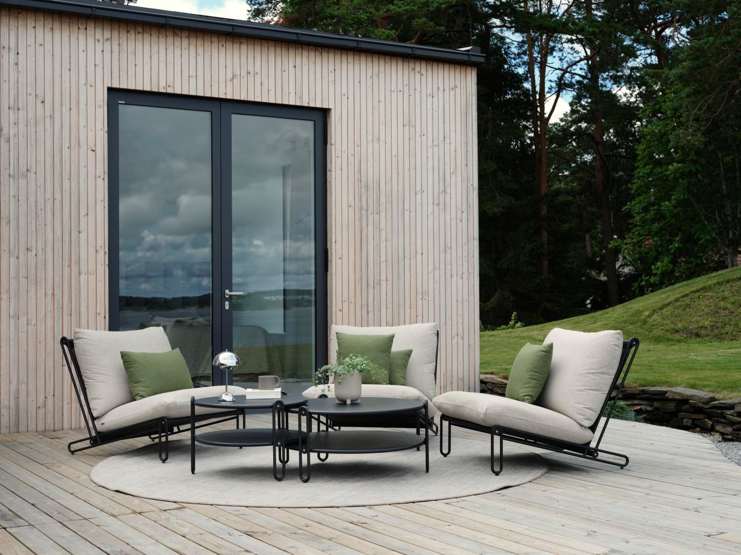 Blixt loungefåtölj Svart/Cley beige