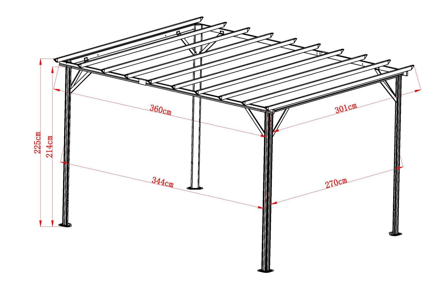 Piode pergola Vit/Grå