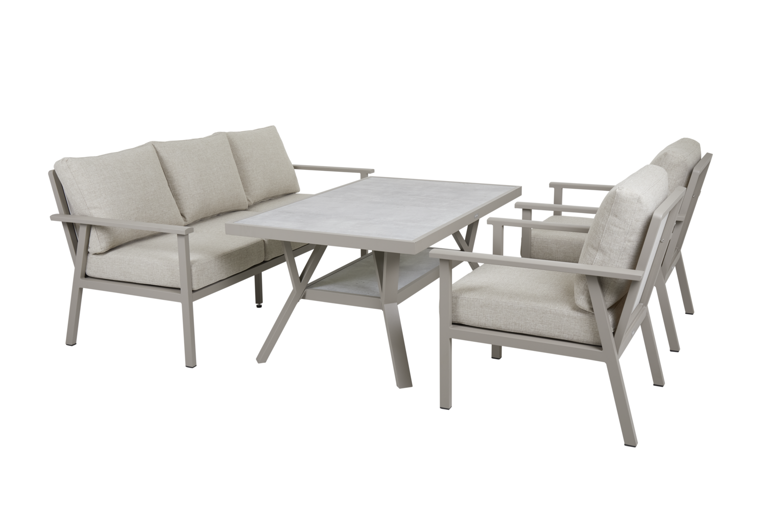 Samvaro High 3-sitssoffa Khaki/Sand