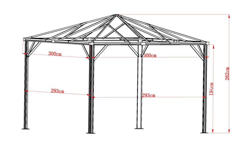 Biella paviljong Antracit/khaki