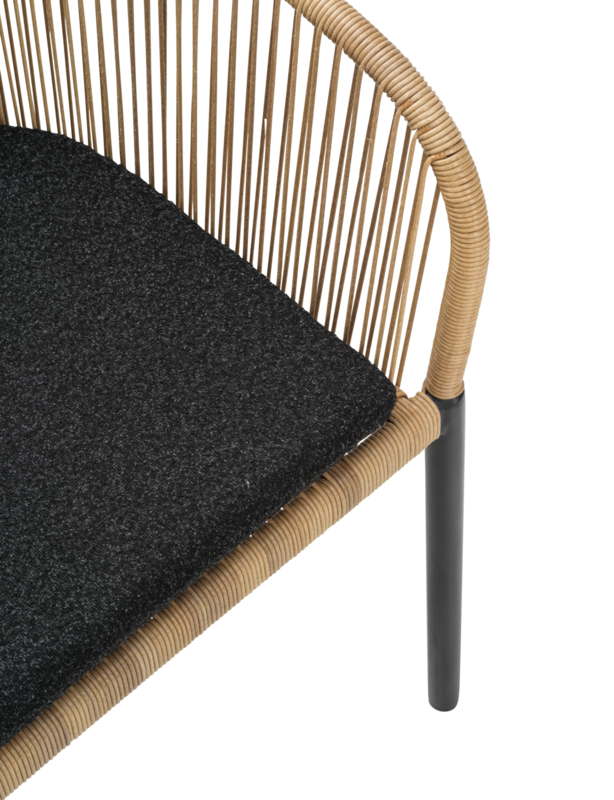 Delta karmstol Svart/Teddy Black