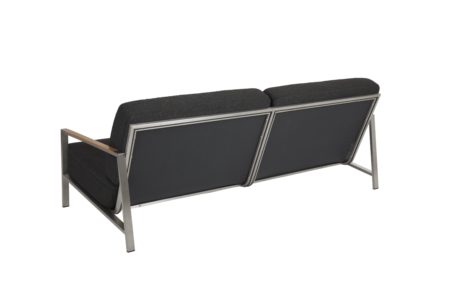 Naos 2,5-sits soffa Rostfritt stål/Nearly black