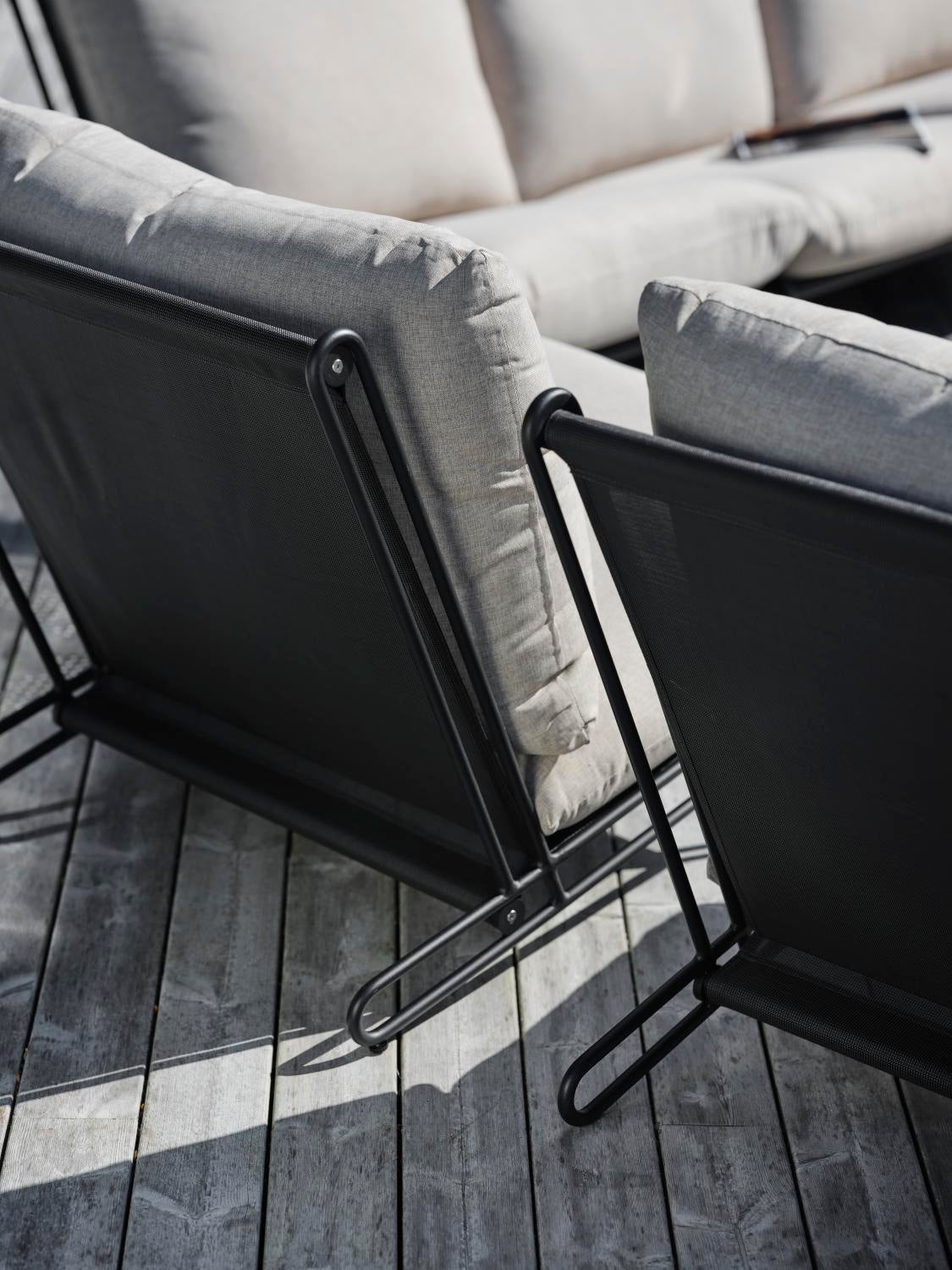 Blixt loungefåtölj Svart/Cley beige