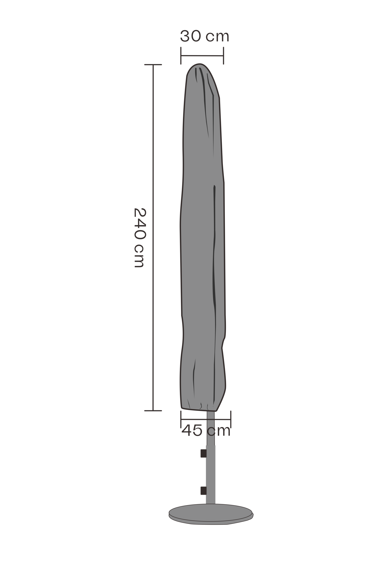 Möbelskydd parasoll Svart - Vattentät